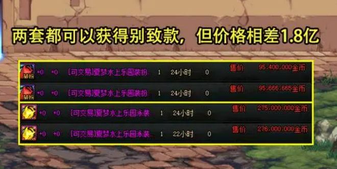 DNF：两款看似差不多的夏日时装，价格却相差接近两亿(图1)