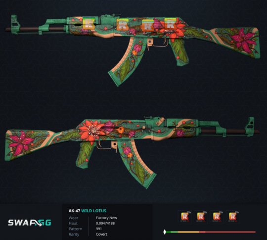 CSGO饰品“野荷”AK-47成交价首次破百万 4张贴纸立大功(图4)